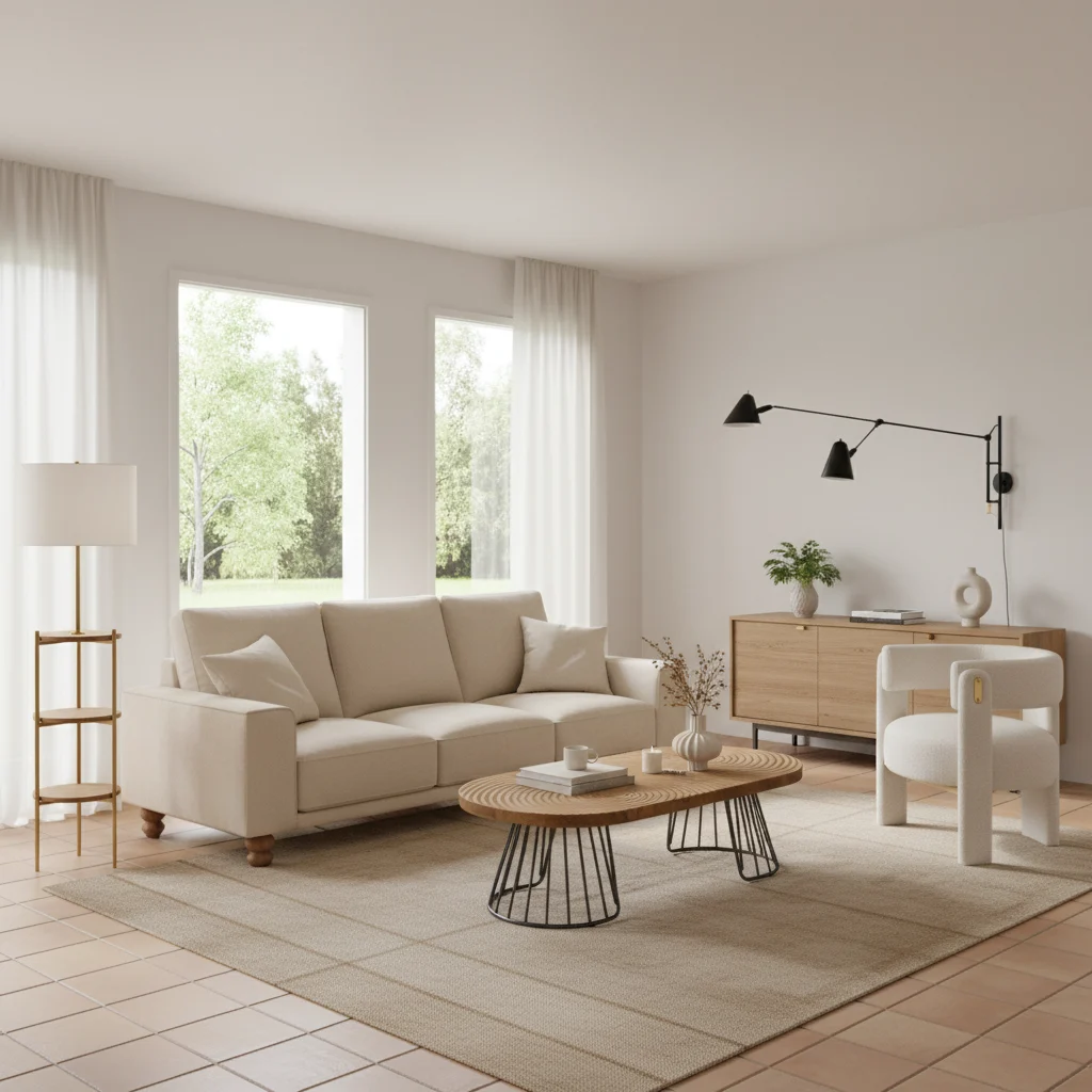 Minimalismo Cálido Mediterráneo: una estancia comprable